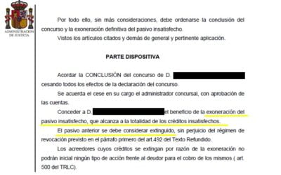 19.000 € DE DEUDA EXONERADA